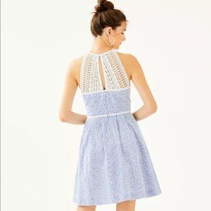 NWT Lilly Pulitzer Tori Dress Blue Tint Floral Eyelet